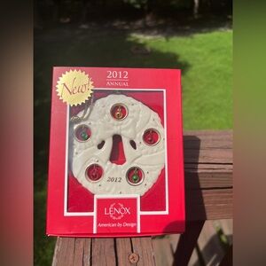 Lenox Christmas China Ornaments 2012 Jolly Jingle Wreath W/Hangtag|XMas Holiday